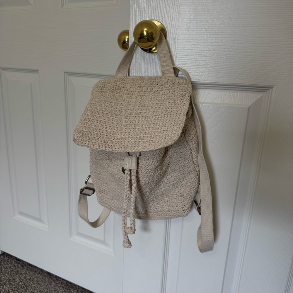 wild fable Cream Crochet Backpack